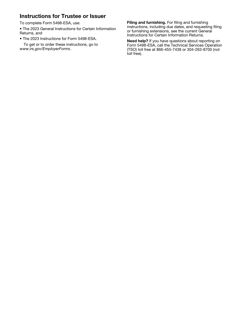 IRS Form 5498-ESA Coverdell Esa Contribution Information, Page 5