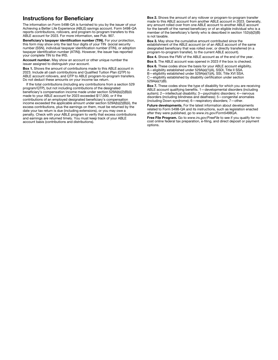 IRS Form 5498-QA Able Account Contribution Information, Page 3