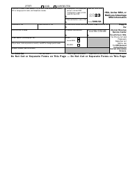Document preview: IRS Form 5498-SA Hsa, Archer Msa, or Medicare Advantage Msa Information, 2023