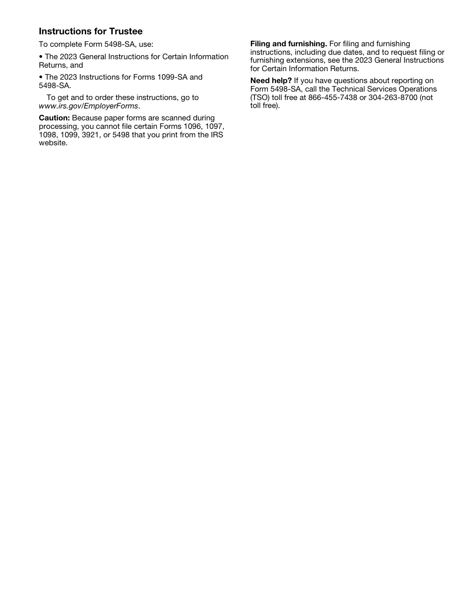 IRS Form 5498-SA Hsa, Archer Msa, or Medicare Advantage Msa Information, Page 5