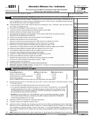 Document preview: IRS Form 6251 Alternative Minimum Tax - Individuals