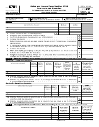 IRS Form 6781 Gains and Losses From Section 1256 Contracts and Straddles