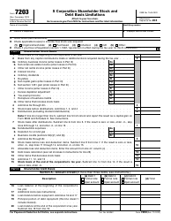 Document preview: IRS Form 7203 S Corporation Shareholder Stock and Debt Basis Limitations