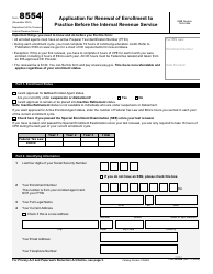 Document preview: IRS Form 8554 Application for Renewal of Enrollment to Practice Before the Internal Revenue Service