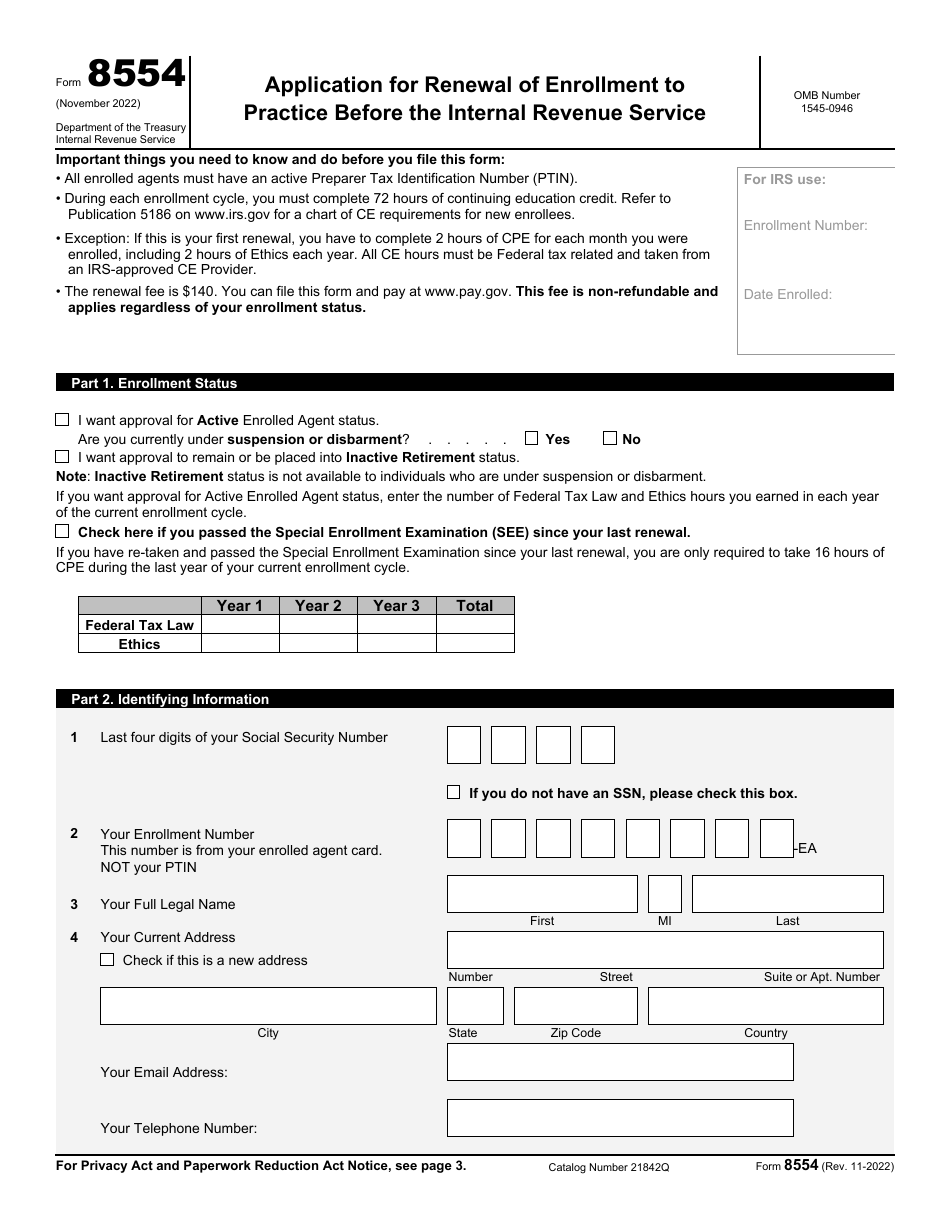 IRS Form 8554 Download Fillable PDF Or Fill Online Application For ...