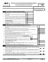 IRS Form 8610 Annual Low-Income Housing Credit Agencies Report