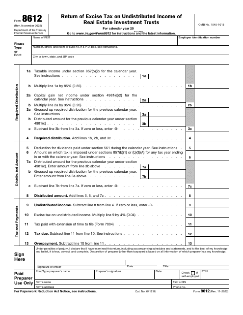 IRS Form 8612  Printable Pdf