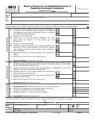Document preview: IRS Form 8613 Return of Excise Tax on Undistributed Income of Regulated Investment Companies