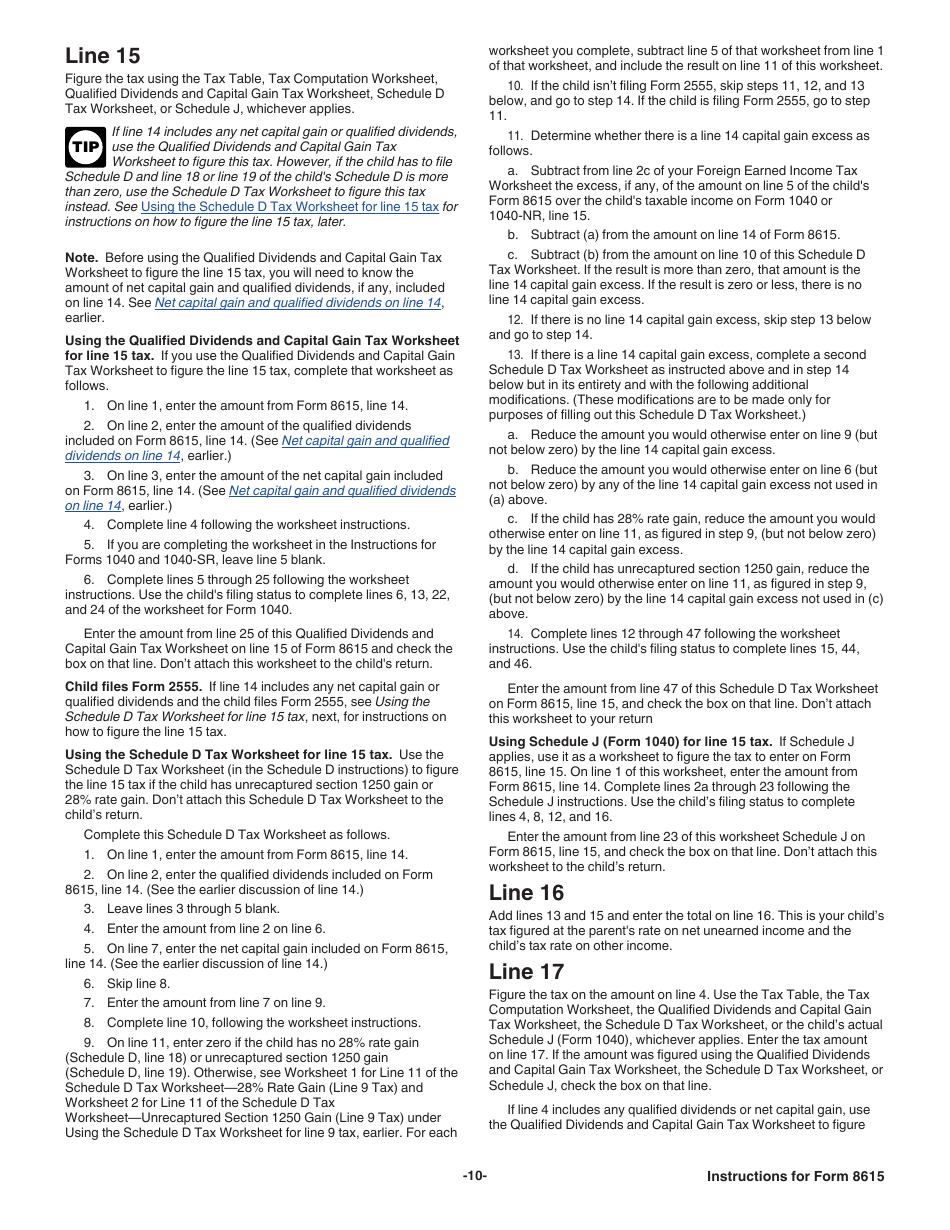Instructions for IRS Form 8615 Tax for Certain Children Who Have Unearned Income, Page 10