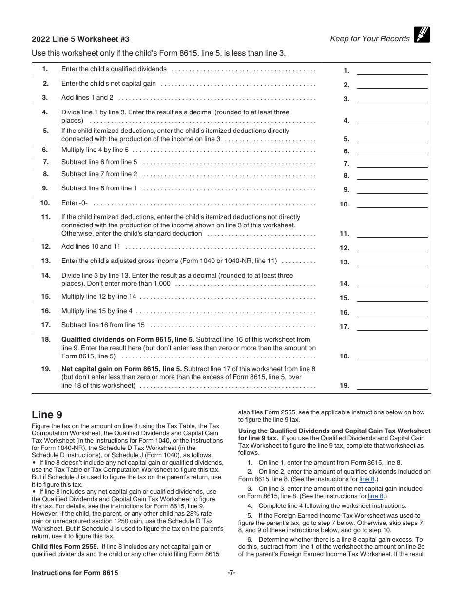Instructions for IRS Form 8615 Tax for Certain Children Who Have Unearned Income, Page 7