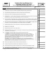 IRS Form 8801 Credit for Prior Year Minimum Tax - Individuals, Estates, and Trusts
