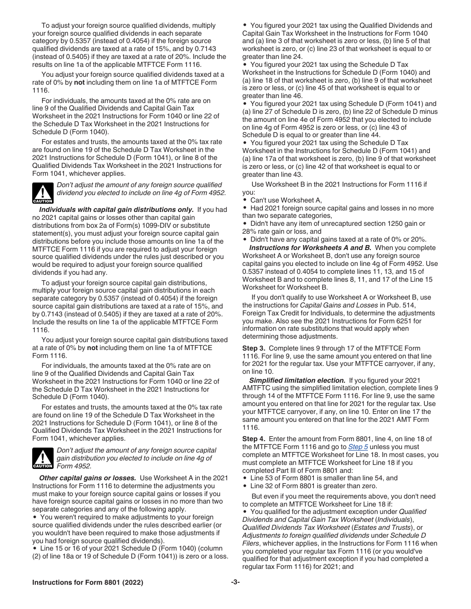 Instructions for IRS Form 8801 Credit for Prior Year Minimum Tax - Individuals, Estates, and Trusts, Page 3