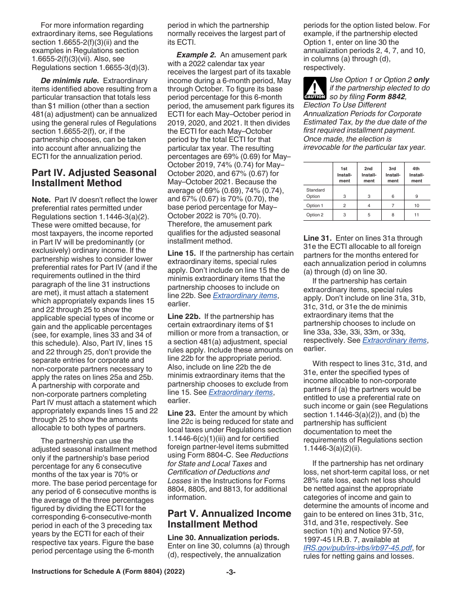 Instructions for IRS Form 8804 Schedule A Penalty for Underpayment of Estimated Section 1446 Tax for Partnerships, Page 3