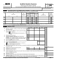 Document preview: IRS Form 8839 Qualified Adoption Expenses