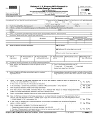 Document preview: IRS Form 8865 Return of U.S. Persons With Respect to Certain Foreign Partnerships