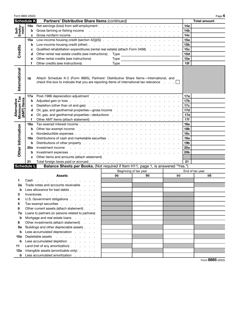 IRS Form 8865 Return of U.S. Persons With Respect to Certain Foreign Partnerships, Page 4