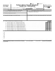 IRS Form 8865 Schedule K-3 Partner&#039;s Share of Income, Deductions, Credits, Etc. - International