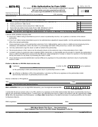 Document preview: IRS Form 8879-PE E-File Authorization for Form 1065