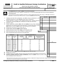 Document preview: IRS Form 8880 Credit for Qualified Retirement Savings Contributions, 2022