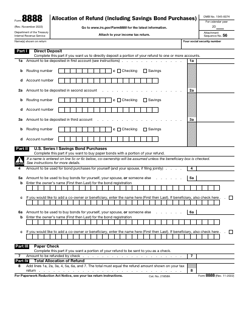 IRS Form 8888  Printable Pdf
