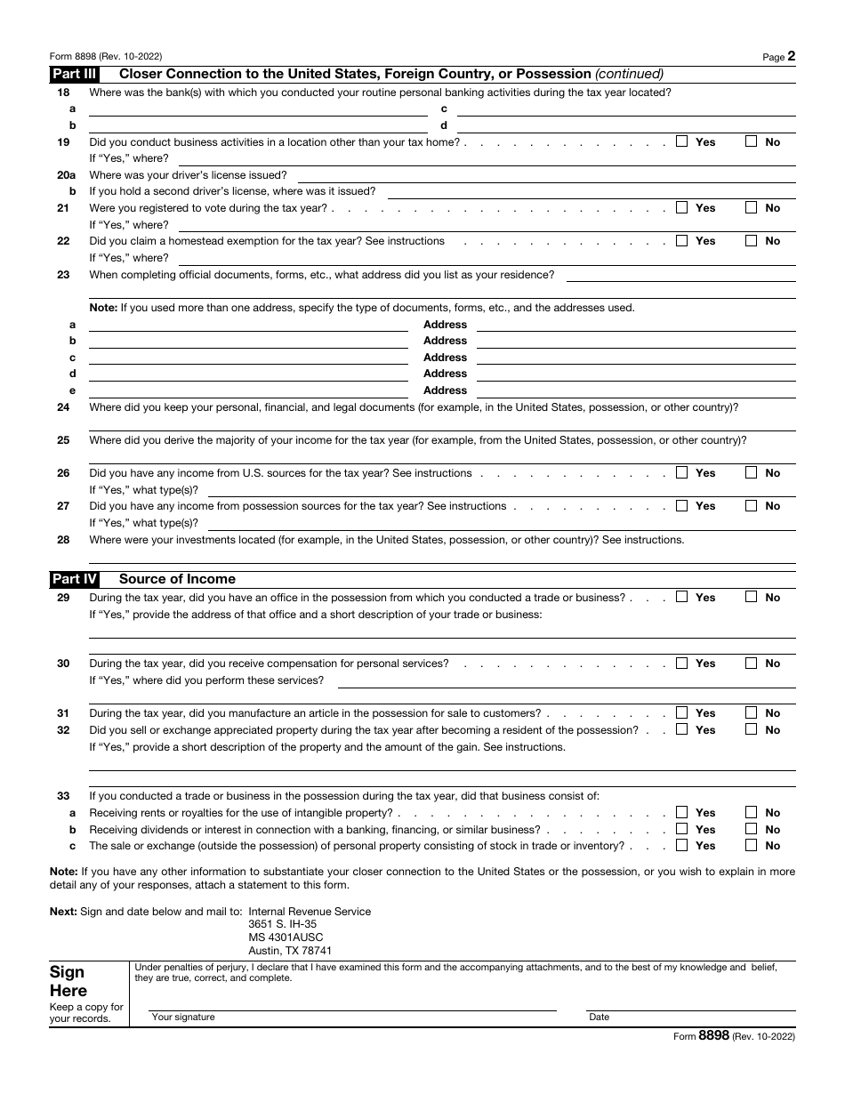 IRS Form 8898 Download Fillable PDF or Fill Online Statement for ...