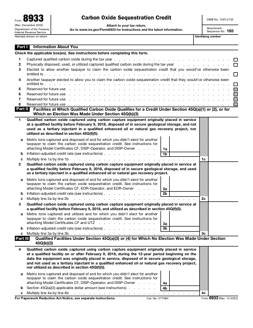 IRS Form 8933  Printable Pdf