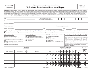 IRS Form 13206 Download Fillable PDF or Fill Online Volunteer ...