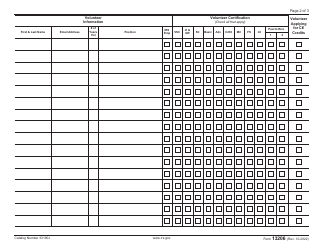 IRS Form 13206 Volunteer Assistance Summary Report, Page 2