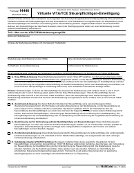 IRS Form 14446 (DE) Virtual Vita/Tce Taxpayer Consent (German)