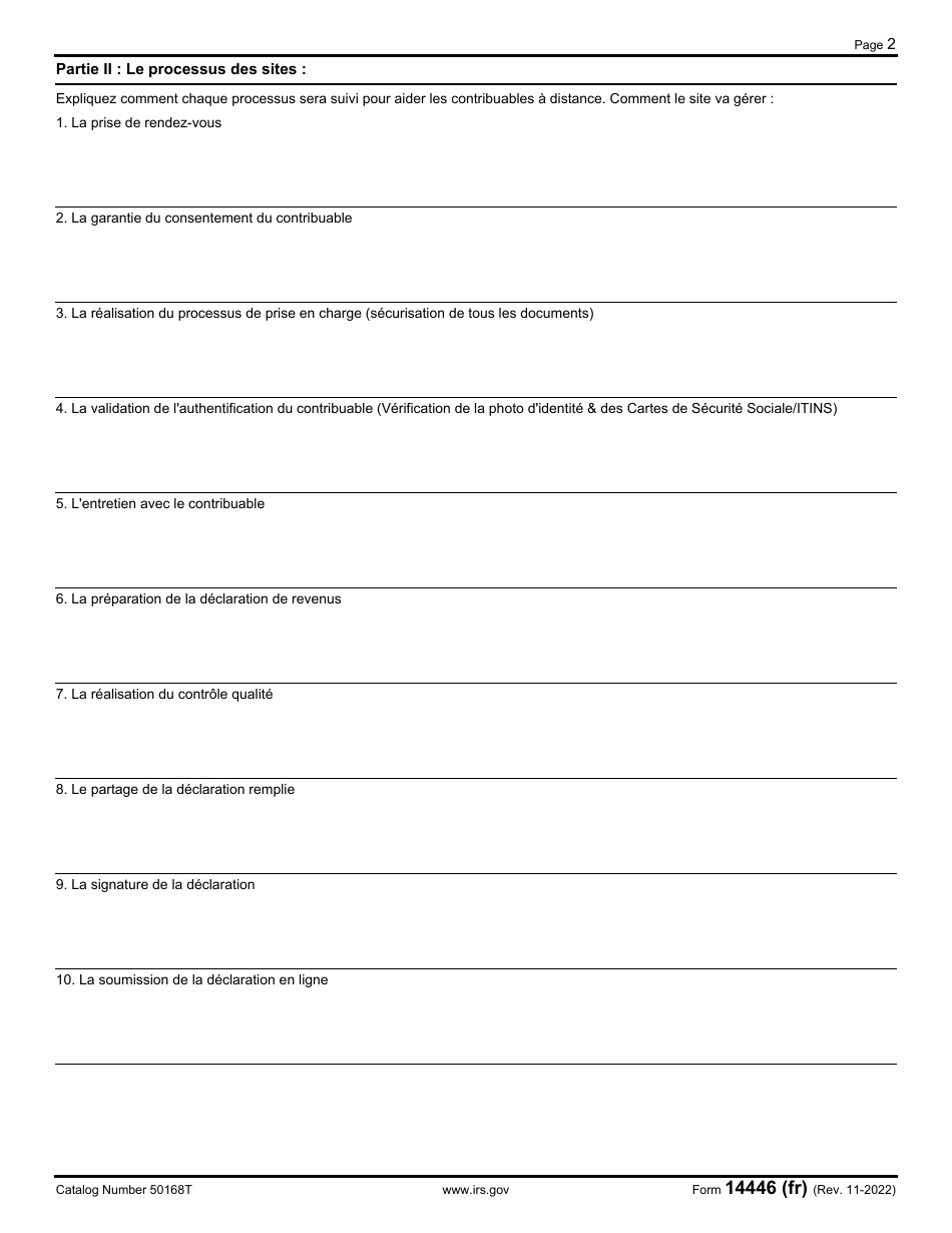 IRS Forme 14446 (FR) - Fill Out, Sign Online And Download Fillable PDF ...