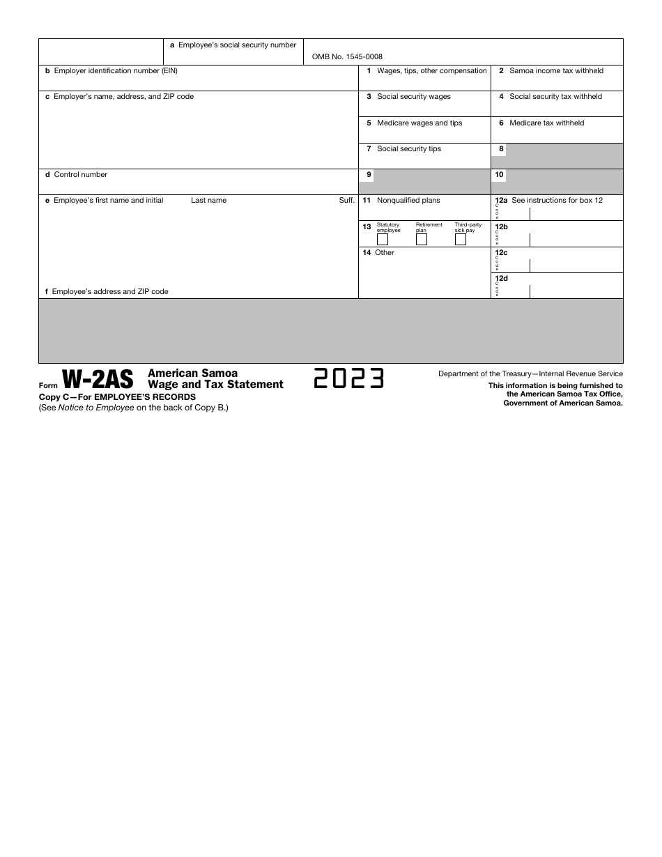 IRS Form W-2AS American Samoa Wage and Tax Statement, Page 6