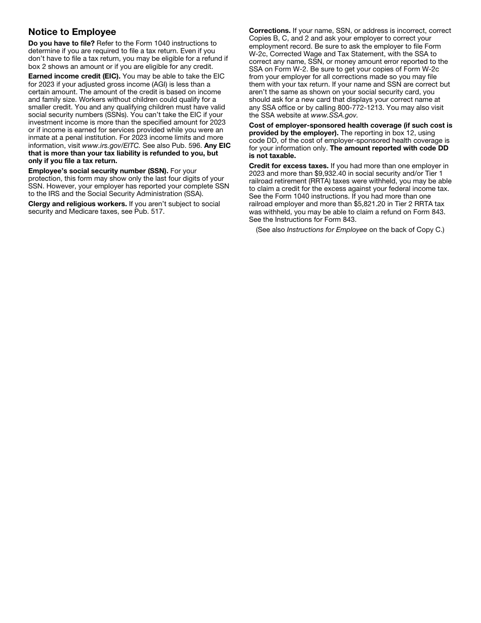 IRS Form W-2 Wage and Tax Statement, Page 5