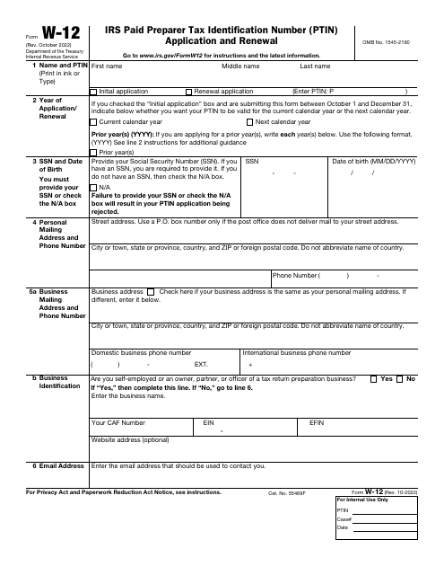 IRS Form W-12  Printable Pdf