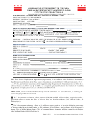 First Source Employment Agreement (2) for Construction Projects Only - Washington, D.C.