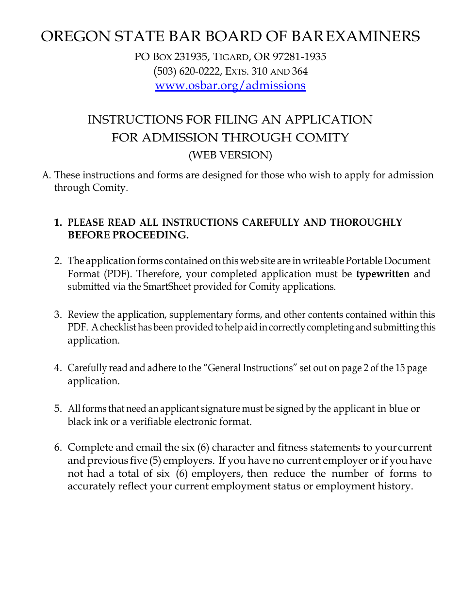 Oregon Comity Application Fill Out, Sign Online and Download PDF