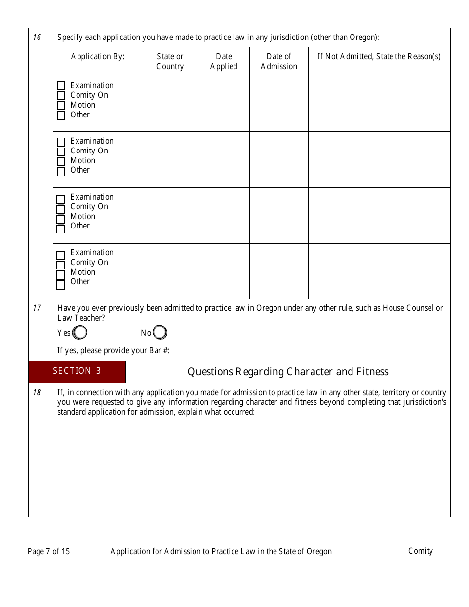 Comity Application - Oregon, Page 11
