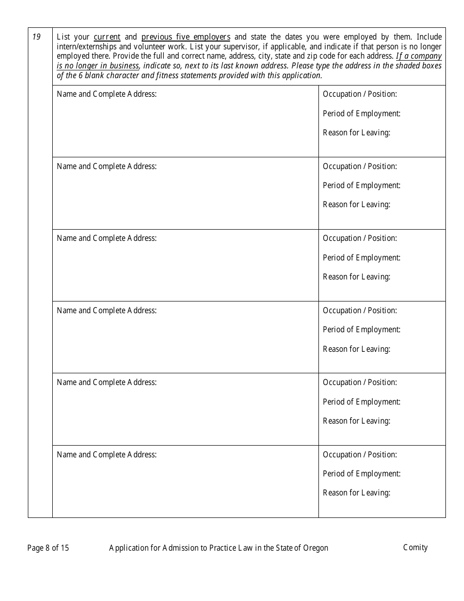 Comity Application - Oregon, Page 12
