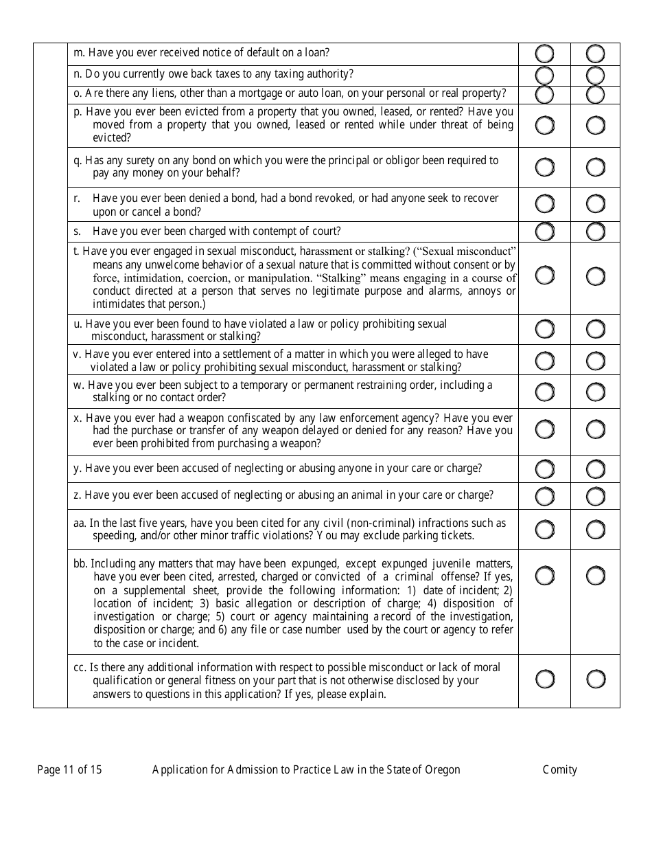 Comity Application - Oregon, Page 15