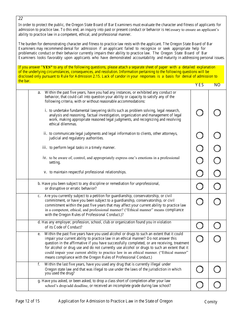Comity Application - Oregon, Page 16