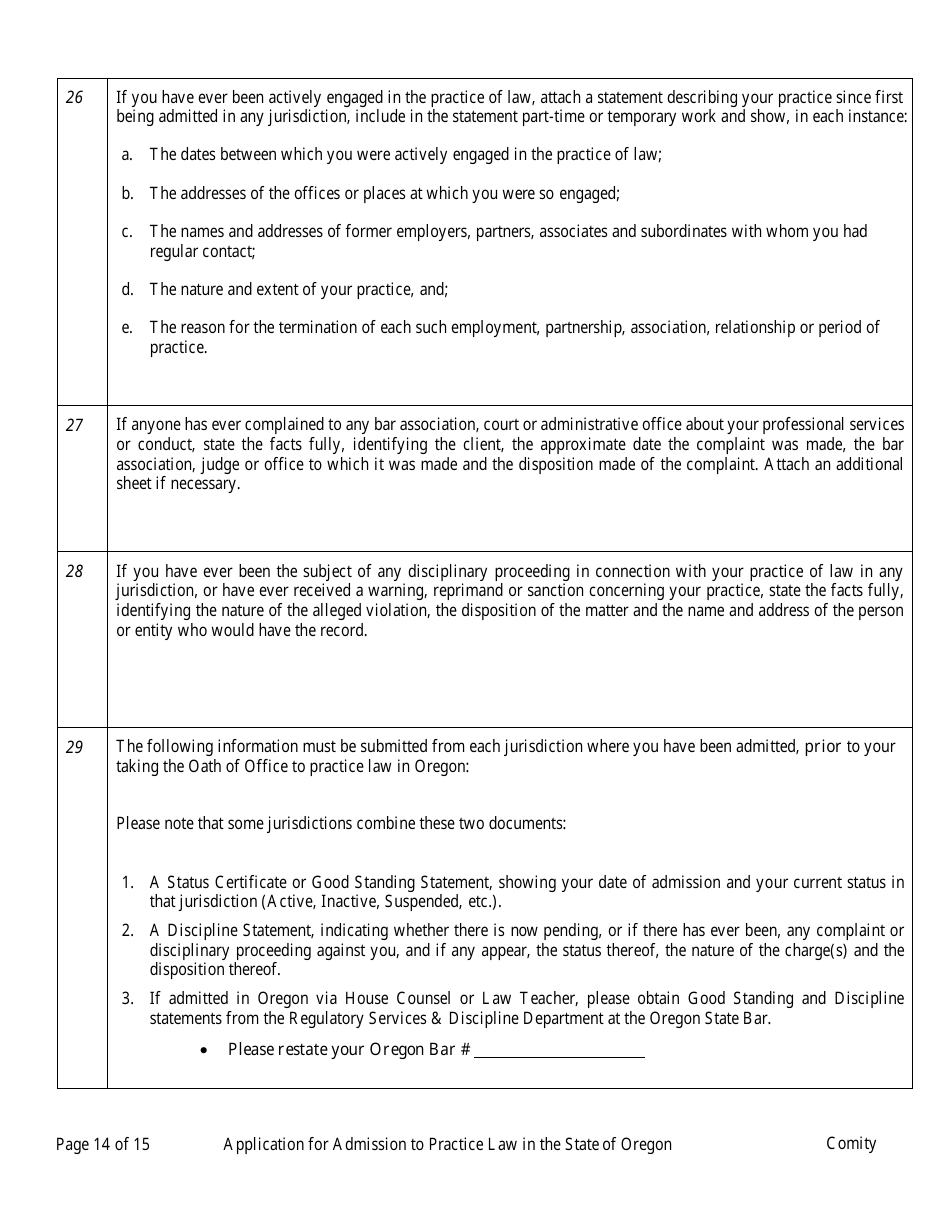 Comity Application - Oregon, Page 18