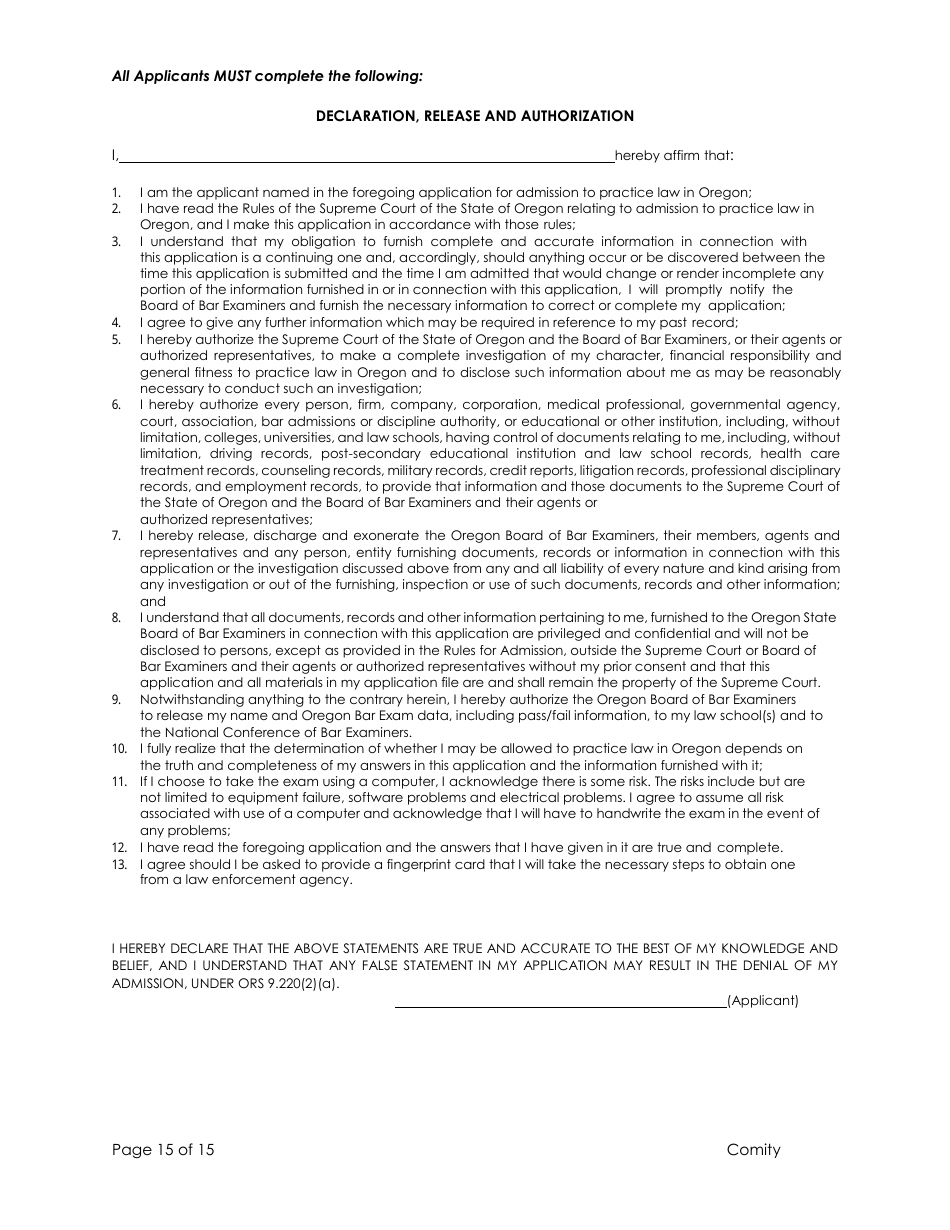 Comity Application - Oregon, Page 19