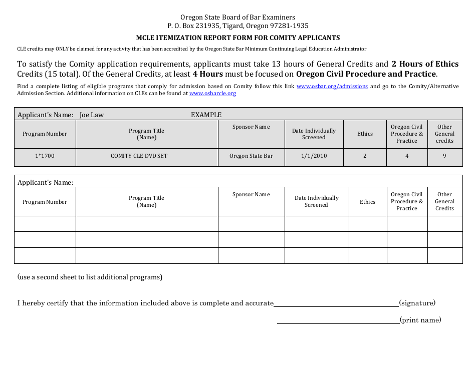 Comity Application - Oregon, Page 27