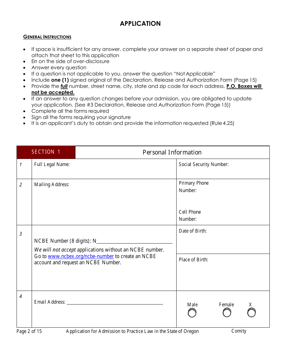 Comity Application - Oregon, Page 6