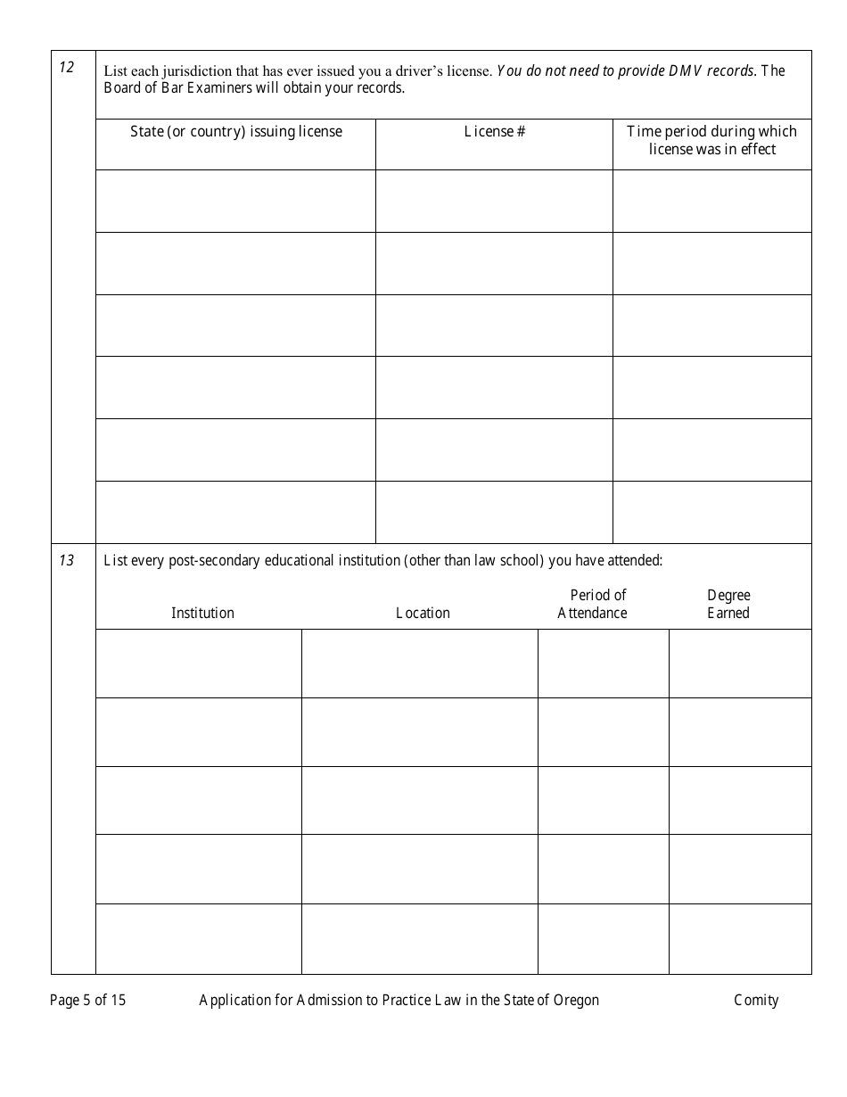 Comity Application - Oregon, Page 9