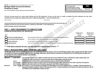 Document preview: Form FIS0322 Michigan Health Insurance Enrollment, Premiums & Losses - Michigan