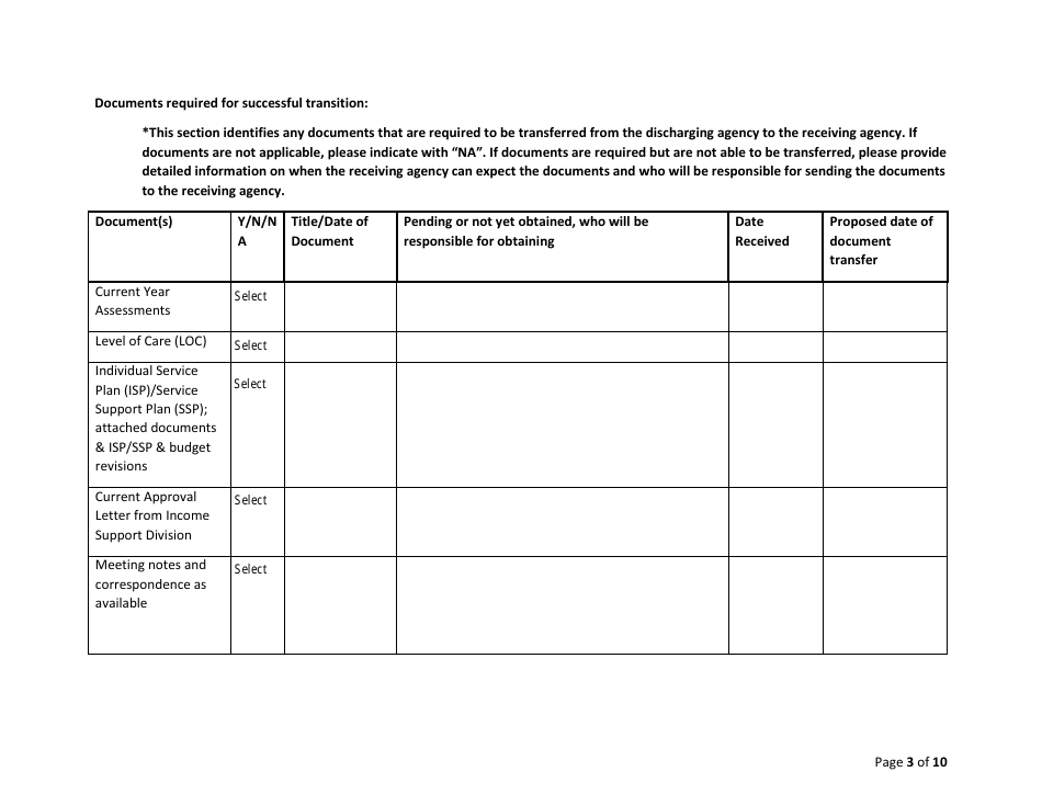 Ddsd Individual Transition Plan Checklist - New Mexico, Page 3