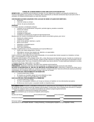 Contraceptive Implant Consent Form - New Mexico (English/Spanish), Page 2