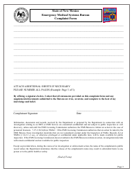 Emergency Medical Systems Bureau Complaint Form - New Mexico, Page 3