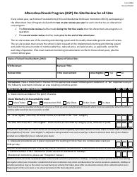 Form 365 On-Site Review for All Sites - Afterschool Snack Program (Asp) - New Jersey
