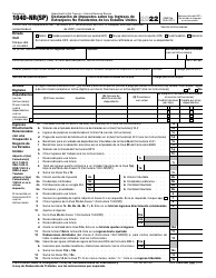 Document preview: IRS Formulario 1040-NR (SP) Declaracion De Impuestos Sobre Los Ingresos De Extranjeros No Residentes De Los Estados Unidos (Spanish)